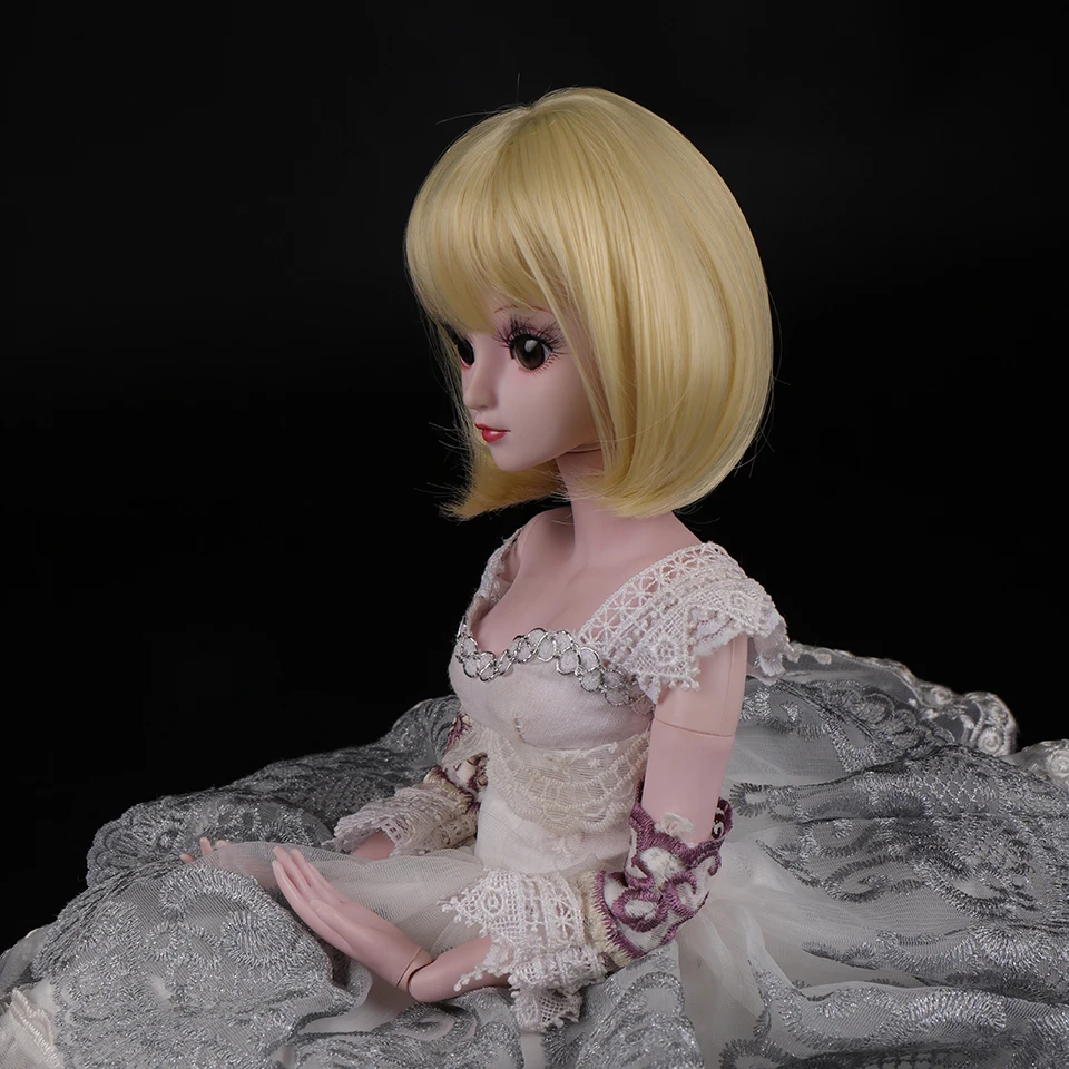 Cataleya BJD парик 1/3 1/4 короткие черные прямые и кудрявые челки волос Высокая температура волокна для куклы