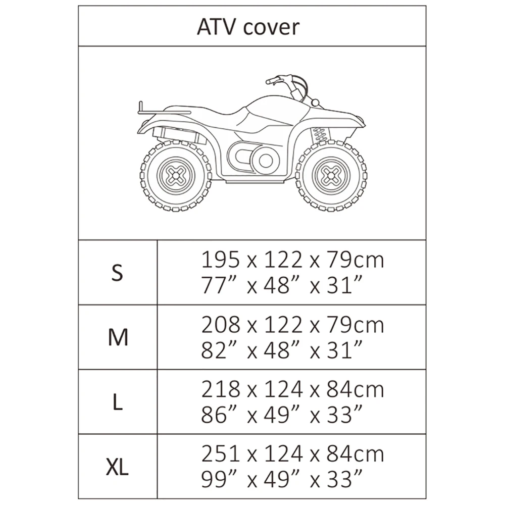 Чехол для квадроцикла 190T Универсальный водонепроницаемый пыленепроницаемый