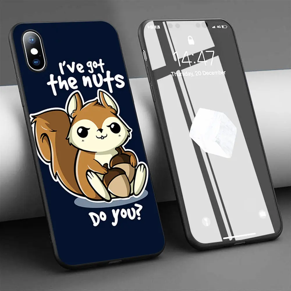 Мягкий силиконовый чехол Coque белка орехи для телефона iPhone 11 Pro Max X 5S 6 6S XR XS 7 8 Plus