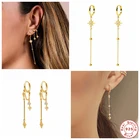 Женские серьги-подвески из серебра 925 пробы, со звездами, Луной и кисточками