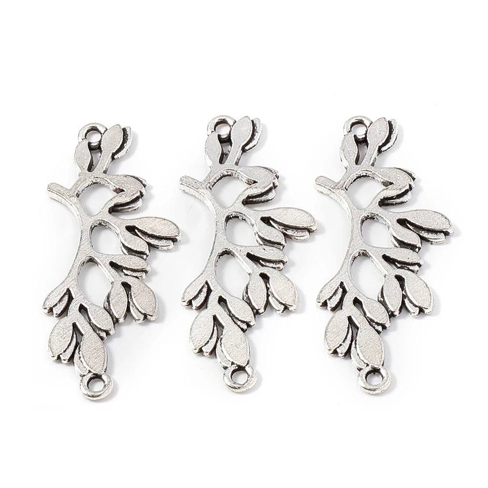 

20pcs/lot 38x16mm Metal Branch Leaf charms Pendant For Necklace Bracelet Connectors Diy jewelry making Alloy Pendant Findings