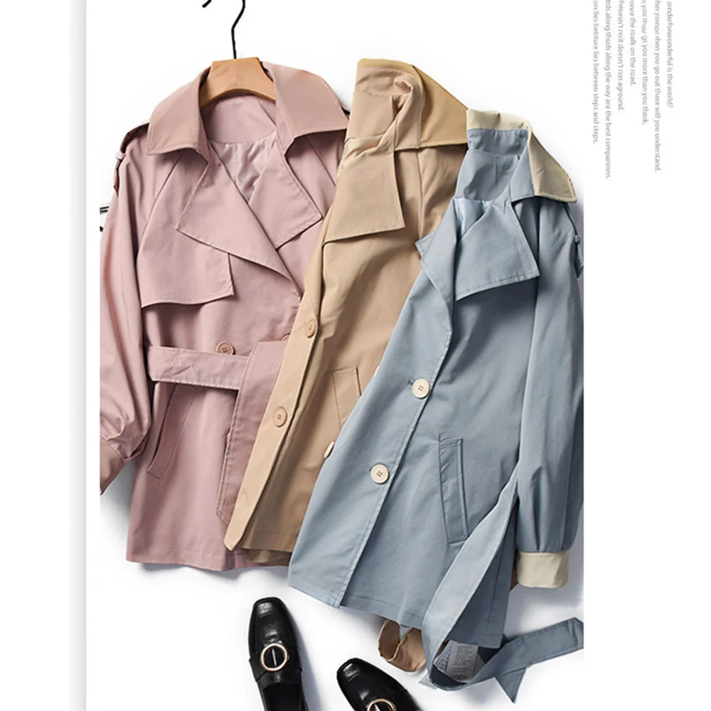 Женский Повседневный тренчкот с длинным рукавом весна-осень 2019 |