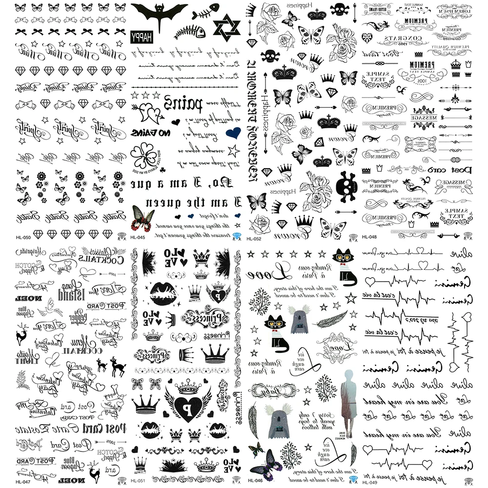 5 шт./лот тату на День святого Валентина с бабочками милые татуировки принцессы