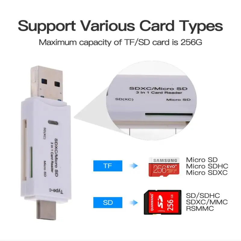 USB конвертер type C/Micro USB/USB 2,0 SD карта памяти адаптер Micro SD кардридер для MacBook ноутбука SD/TF OTG считыватели карт