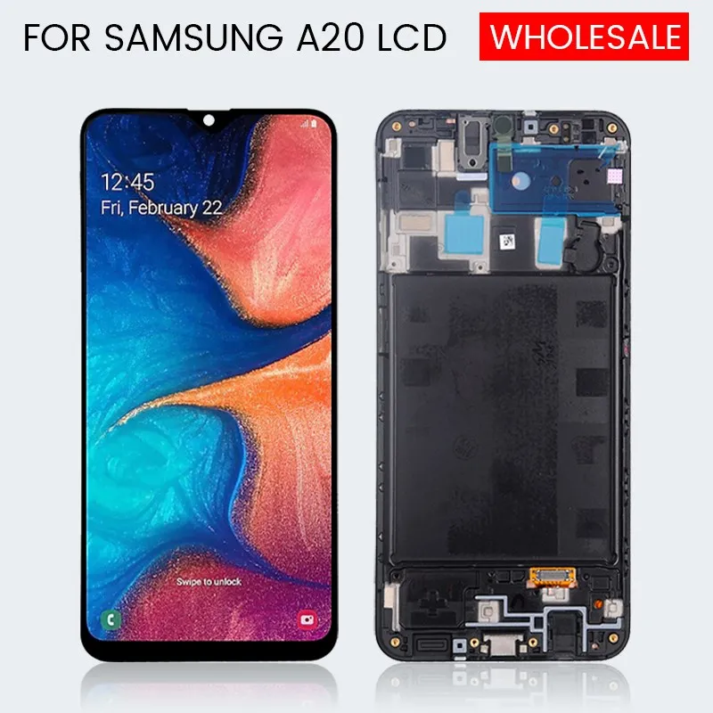 

Бесплатная доставка, оригинальный дисплей A20 6,4 дюйма для Samsung Galaxy A205, ЖК-дисплей с сенсорным экраном и дигитайзером в сборе, бесплатная доста...
