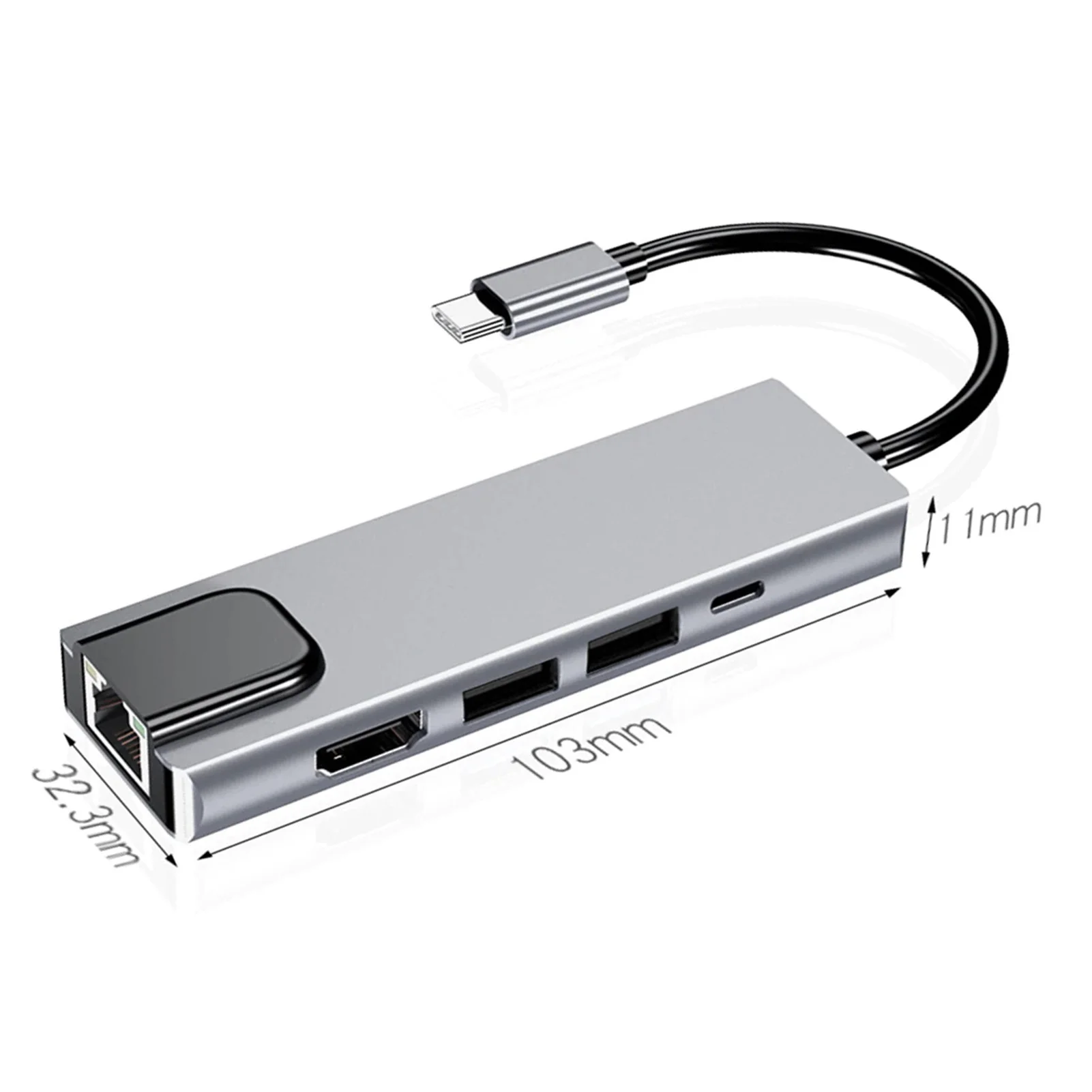 

5 in 1 Type c Adapter USB C to Hub Rj45 USB3.0 Type c Docking station for Mac book Pro Thunderbolt 3 USB-C Charger PD