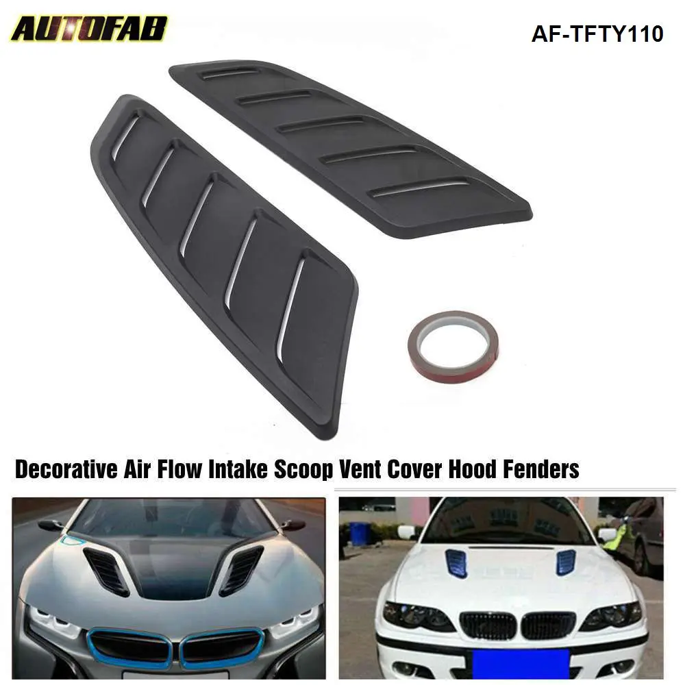 AUTOFAB Universal ABS Car Hoods Vents Bonnet Cover Cold Air Flow Intake Louvers Hood Kit 2pcs AF-TFTY110 | Автомобили и мотоциклы