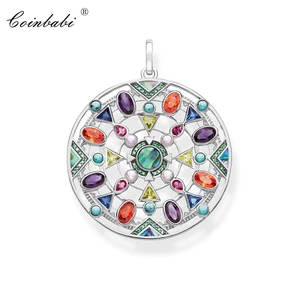 Подвеска, амулет, разноцветное ожерелье из стерлингового серебра 925 пробы для женщин и девочек, 2020 ювелирные изделия, богемный подарок в европейском стиле