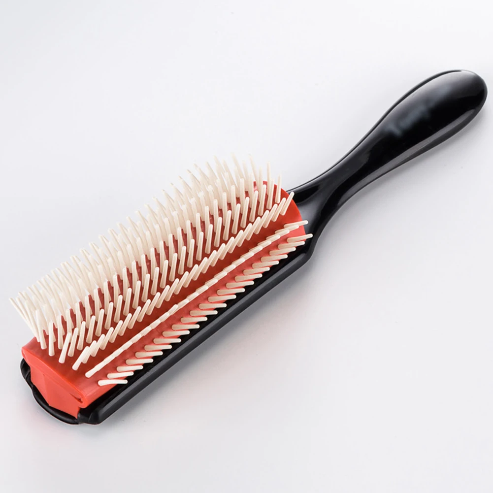

Styling Brush Anti-Static Nylon Bristles Scalp 9 Rows Professional Massager Hair Comb Hairdressing