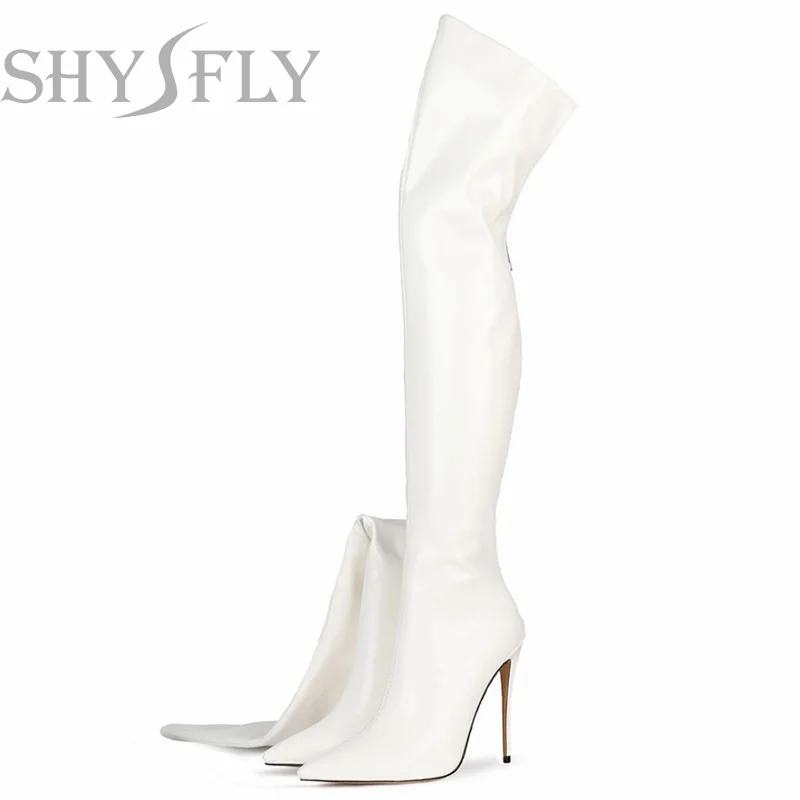 Модные женские Фетиш-туфли на высоком каблуке-шпильке 2022 пикантные белые длинные