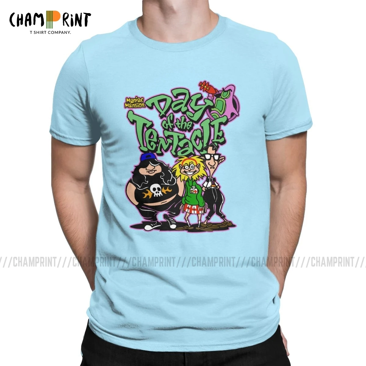 Мужская футболка с коротким рукавом Day Of The Tentacle вечерние хлопковые футболки