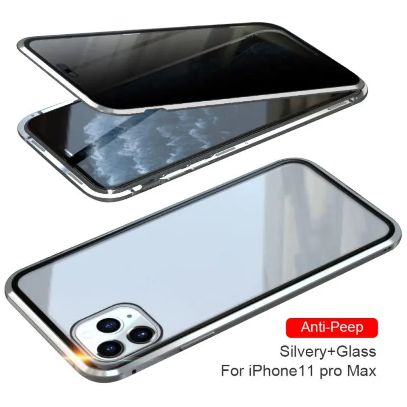 Phone 11pro MAX Оболочка всего тела Магнитный высокой четкости прозрачное закаленное стекло крышка бампер Чехол протектор экрана для lPhone 11 - Цвет: Phone 11pro MAX