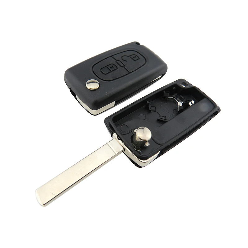Чехол для выкидного складного ключа с 2 кнопками Peugeot 107 207 307 307S 308 407 607 2BT Citroen C2 C3 C4 C5