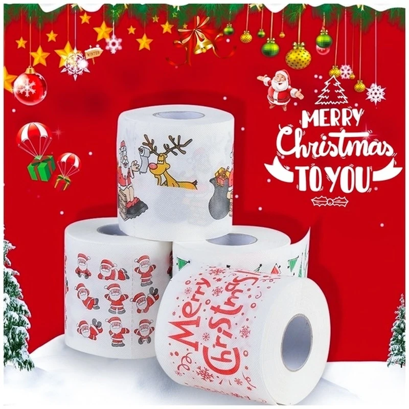 

Christmas Toilet Paper Home Christmas Supplies Xmas Decor Santa Claus Bath 100g Interesting Tissue Roll