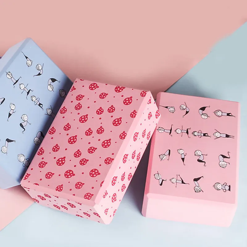 Красочный блок для йоги из ЭВА мультяшный пенопластовый кирпич упражнений