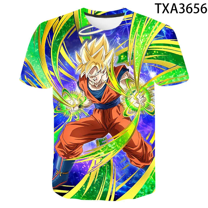 

New Summer Anime Goku Cartoon Printed 3D T-shirt Men Women Children Cool Tee Tops Male Streetwear Cool T Shirts Boy girl Kids