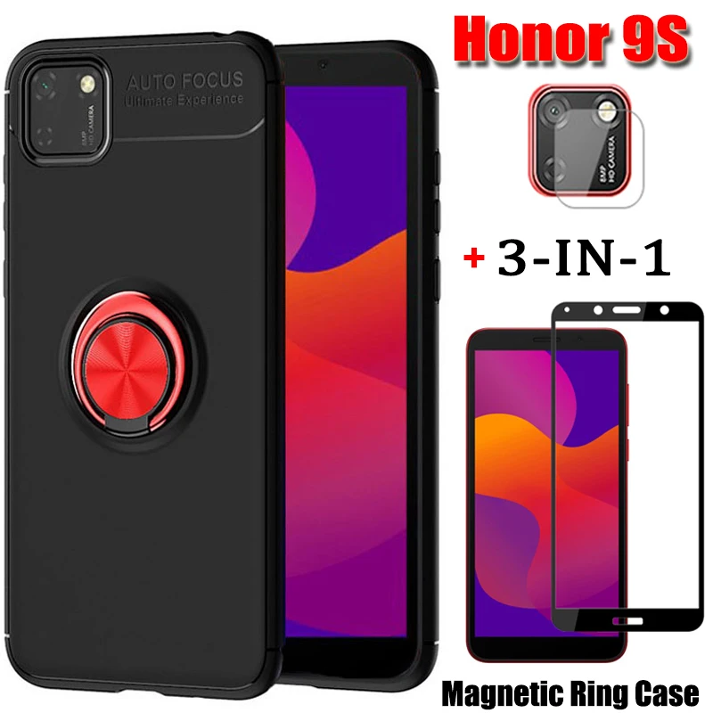 

3-in-1 phone cases + camera glass for honor 9s huawei y5p magnetic ring silicone cover y5p huawei honor9s tempered glass film honor 9s huawei y5 p glasses case DUA-LX9 5.45'' honor 9 s case