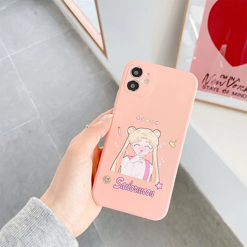 

Liquid silicone Sailor Moon Bear Soft Case for Huawei Nova 8 7 5i Pro Nova 8SE 7SE 6 6SE 5T 5 4 3 3i Lens Protection Phone Cover