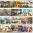 Алмазная 5D картина сделай сам, Набор для вышивки крестиком, с изображением птичьего дома, полная выкладка из квадратныхкруглых страз, мозаика, украшение для дома