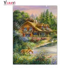 5D сделай сам, круглая Алмазная вышивка, полная выкладка, алмазная живопись, олень, животное, семейное украшение