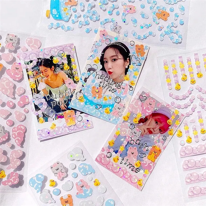 

1 шт., креативные наклейки в стиле Ins с мультяшным медведем