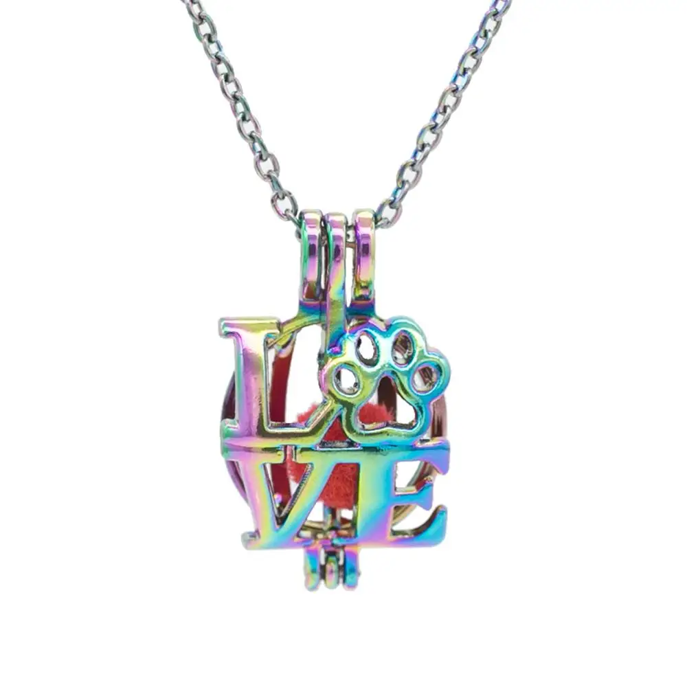 1 шт Красочные Любовь Медведь лапа жемчужная подвеска в форме клеток эфирные