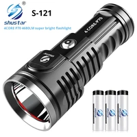 high power led flashlight with 4 core p70 lamp bead and touch switch military grade workmanship glare torch ipx 6 waterproof