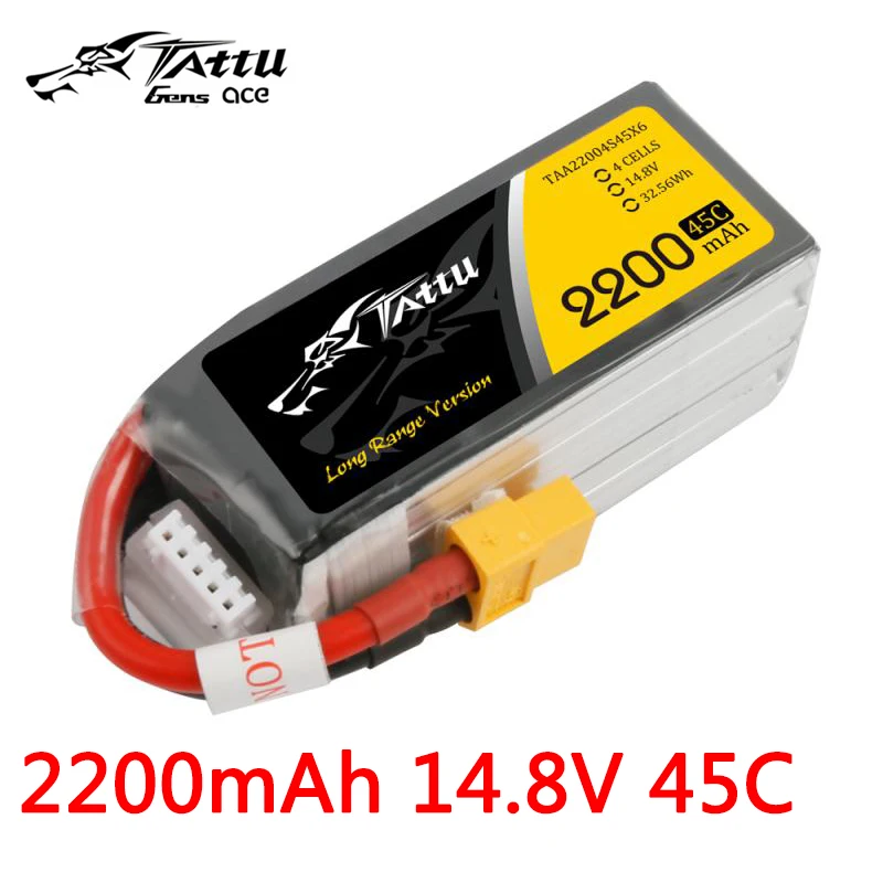TATTU-batería Lipo para Dron de control remoto, accesorios para coche, 2200mAh, 4S, 14,8 V, 45C, 4S1P, XT60