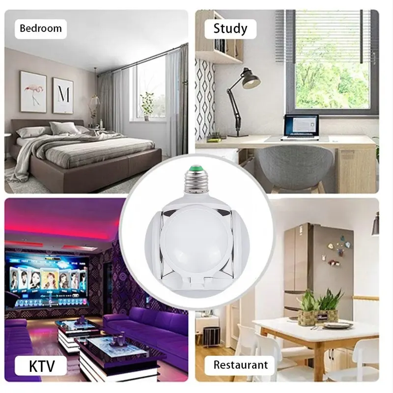 

LED Garage Lights Folding Football Bulb Deformable Night Light 40W E27 Ceiling lamp for Workshop Warehouse Supermarket Basement