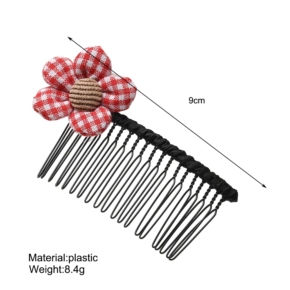 

2021 Summer Children Cute Colors Knitting Cartoon Flower Hair Combs Hairpins Girls Lovely Hairpins Kids Sweet Hair Accessories
