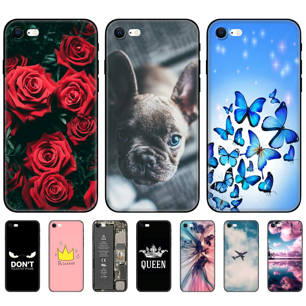Чехол для iPhone SE 2020 мягкий силиконовый чехол из ТПУ Apple iPhoneSE 4 7 дюймов бампер черный