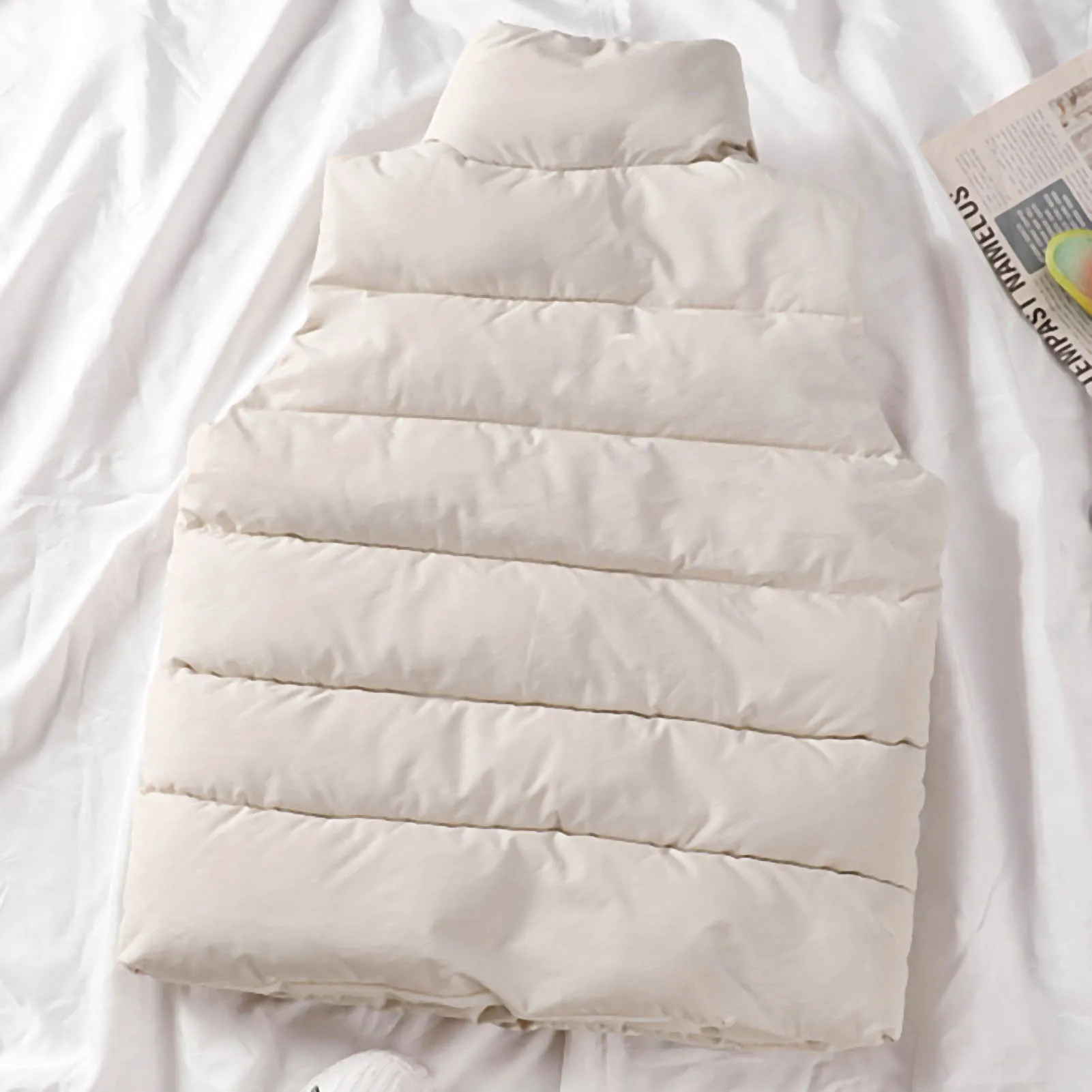 Женские осень-зима безрукавка для девочек Жилетка с карманами и пуговицами