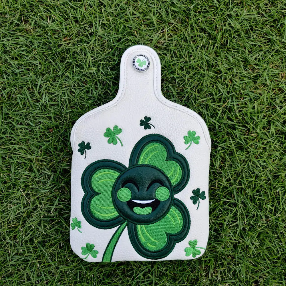 

Lovely Clover Golf Putter Headcovers Cartoon Embroidery AS Designs Square Mallet Blade Magnetic Cover