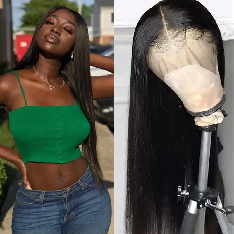 

Remyblue бразильские прямые парики из человеческих волос на сетке спереди, натуральные черные парики 13*1 с предварительно выщипанной кружевной ...