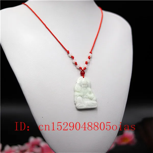 Натуральный белый китайский нефритовый Буддизм Кулон ожерелье Шарм ювелирные