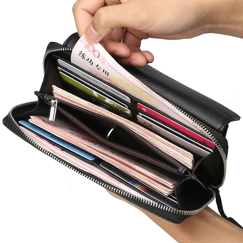 Money Phone Clutch Bag Zipper Long Big for Men Wallet Male Purse Credit Card Coin Holder Partmone Walet Vallet Coughs Penazenka