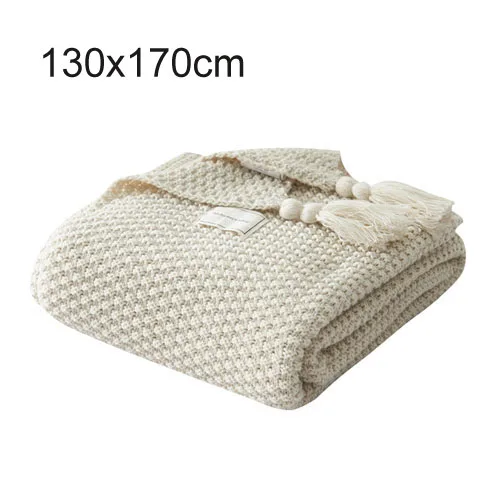 beige Вафельное переплетенное одеяло для кровати легкое и мягкое идеально подходит для многослойной декоративной детской комнаты диван одеяло s - Цвет: beige