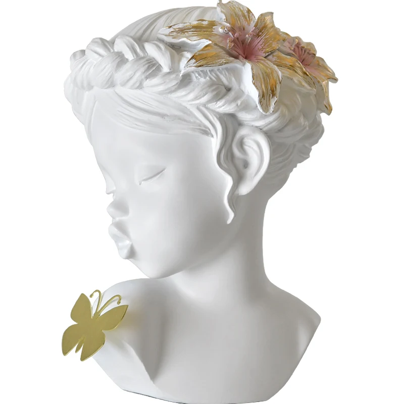 

Cute Kissing Baby with Butterfly Angel Cute Girl Ornaments Home Desktop Resin Decoration Minimalist Love and Lucky Best Gift