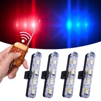 grill car police led light strobe red blue emergency remote wireless control flash signal fireman beacon warning lamp