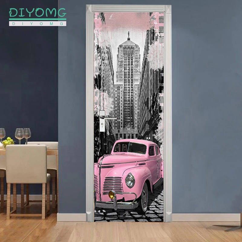 77x200 см 3D стикер для дверей DIY художественные наклейки комнаты самоклеящиеся