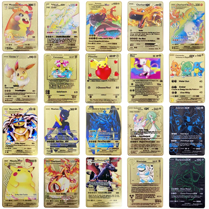 

Новая игра с покемоном, аниме Боевая карточка, строительная карточка, Charizard Pikachu коллекционная карточка, экшн-фигурка, модель, детская игрушк...
