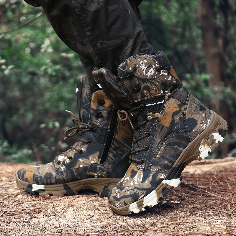 Waterproof Men Tactical Military Boots Camouflage Combat Swat Desert Boots High Top Men's Hiking Boots Outdoor Hunting Boots Men