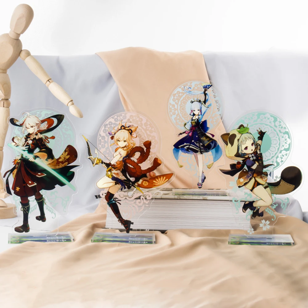 

Genshin Impact Childe Zhongli Xinyan DIona Paimon Keli Cosplay Character Stand Kawaii Accessories For Boys Girls Collections