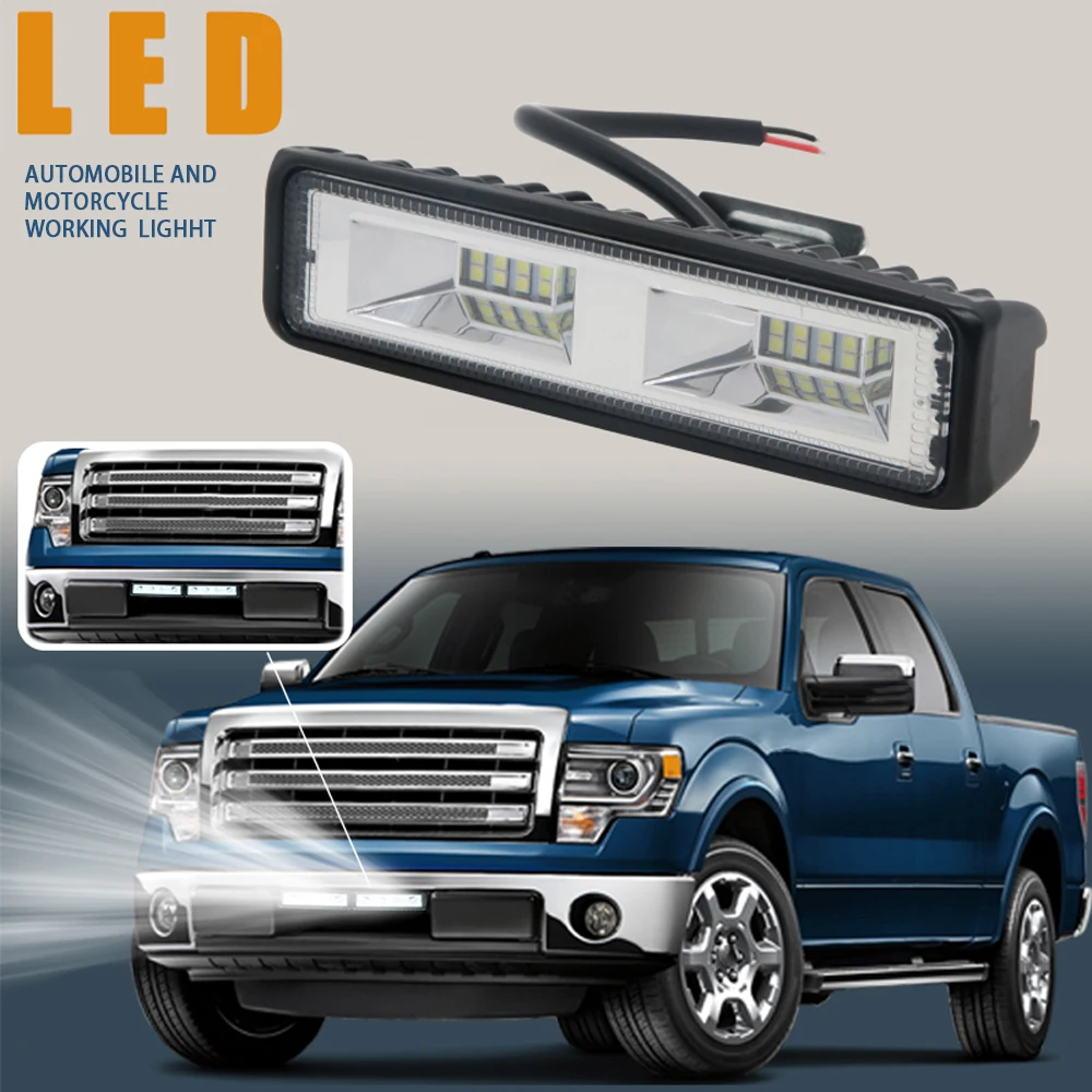 

16 светодиодов, 48 Вт, автомобильные ходовые огни, рабочий свет, автомобильный Стайлинг, дневные ходовые огни, лампа, автомобильная противотум...