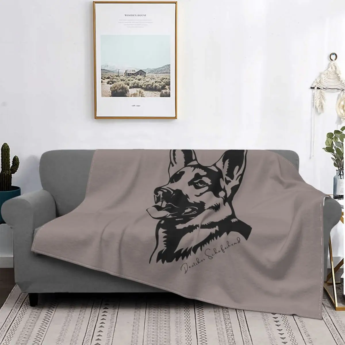 

German Shepherd Dog Blanket Bedspread Bed Plaid Plaid Beach Blanket Hooded Blanket Bedspreads For Beds