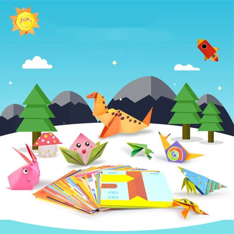 

54 PCS Children Origami Paper Book for Animal Pattern 3D Puzzle DIY Folding Toy Kids Handmade Kindergarten Arts and Crafts Toys