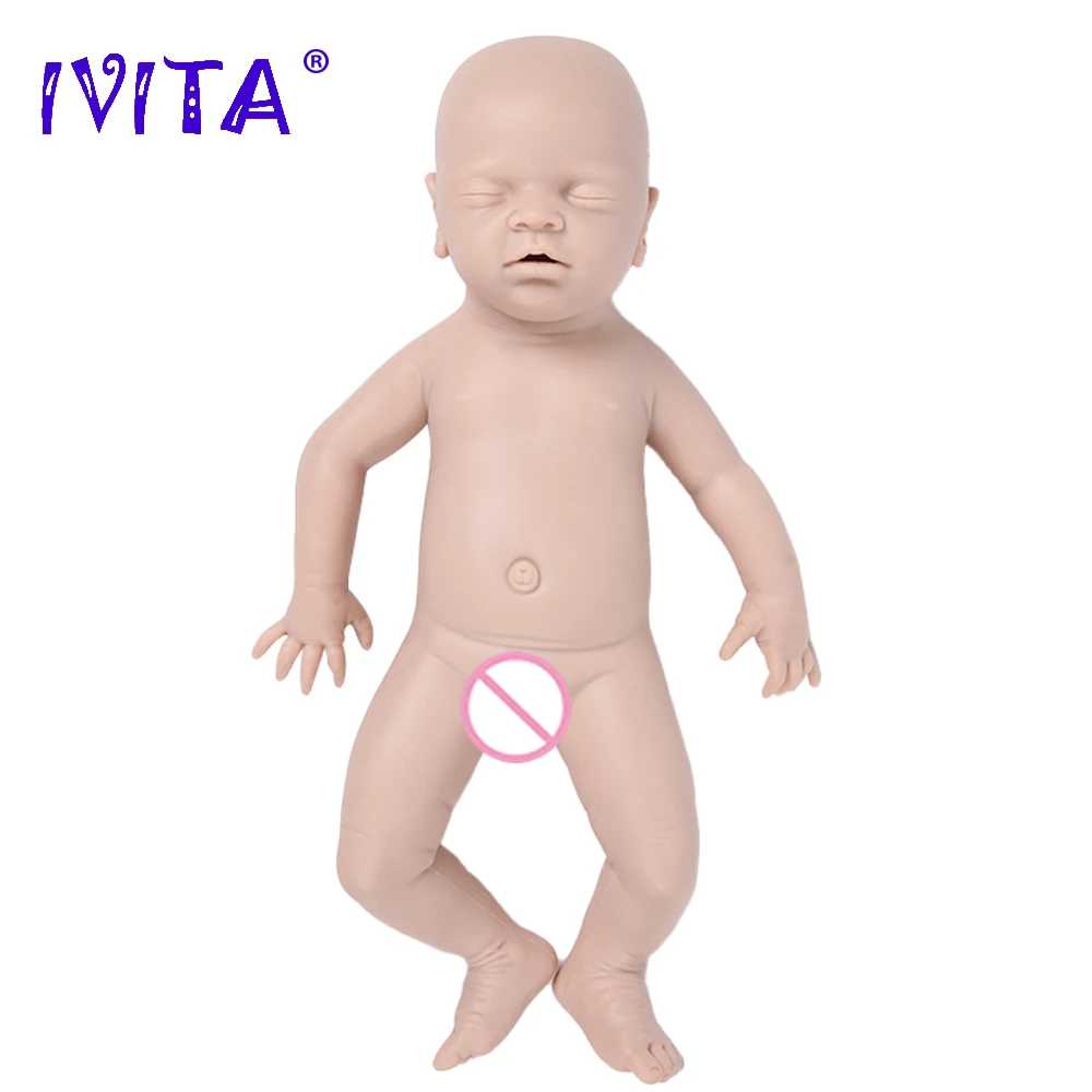 

IVITA WG1514 46cm(18inch) 3000g Silicone Realistic Bebe Reborn Baby Doll Unpainted Unfinished Soft Dolls DIY Blank Toys Kit Gift