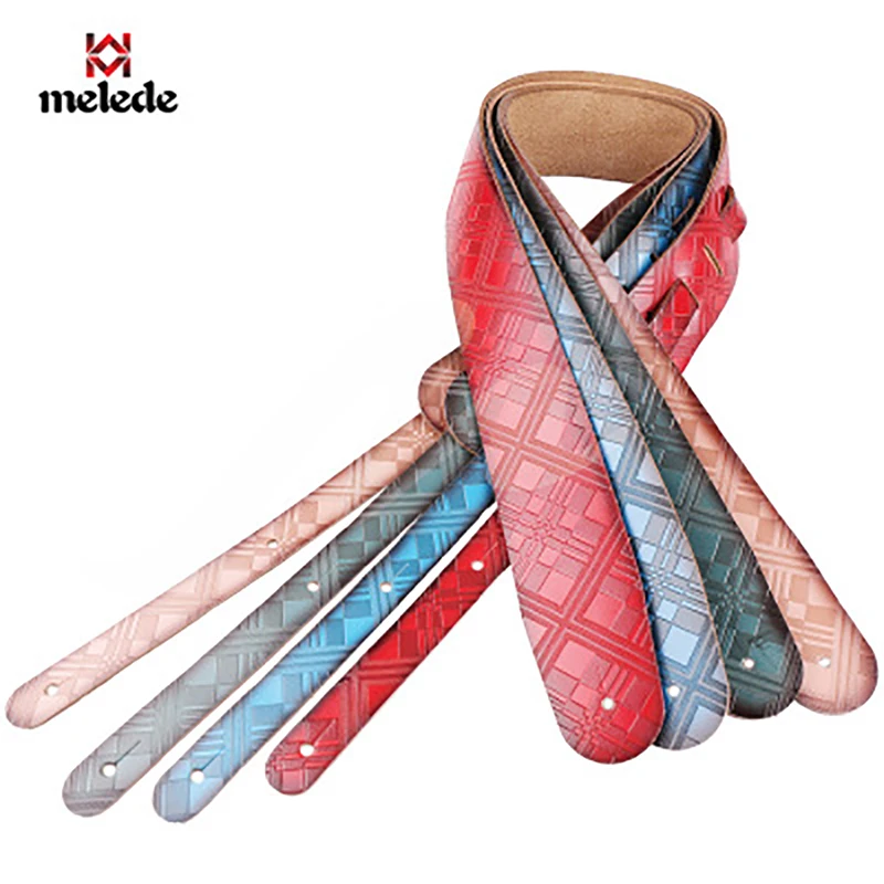 Colored Square Plaid Leather Guitar Belt Thickened Widened Shoulder Strap Electric Player Performance Special | Спорт и развлечения
