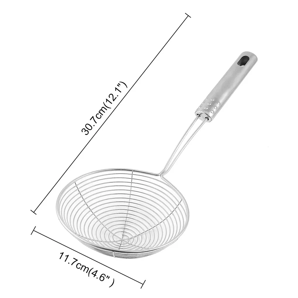 

Hot Sale Skimmer Stainless Steel Cookware Net Conlander Mesh Ladle Fishing Line Leak Spoon Spicy Fried Noodle Strainer Tool