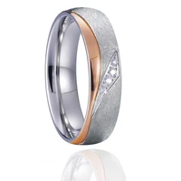 2019 rose gold and silver color straw finish mens wedding rings promise rings